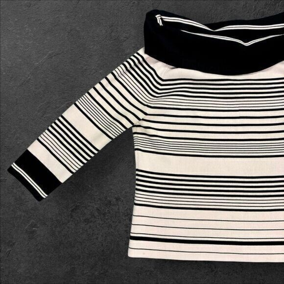 CYRUS Off The Shoulder Sweater Womens L Pink Black Trim Business Casual Pullover - Picture 3 of 13